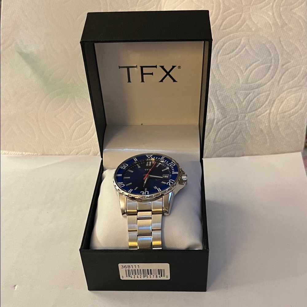 Silver and Blue Men's TFX Watch